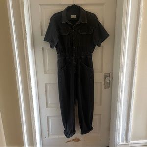 BLACK DENIM FREE PEOPLE COVERALL (XS)